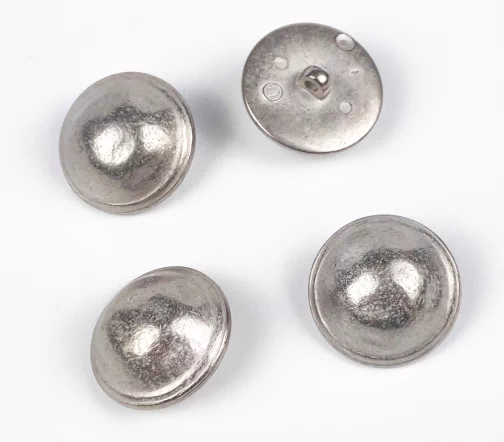 Пуговица, Union Knopf, на ножке, металл.пласт., цвет мат.серебро, 23 мм