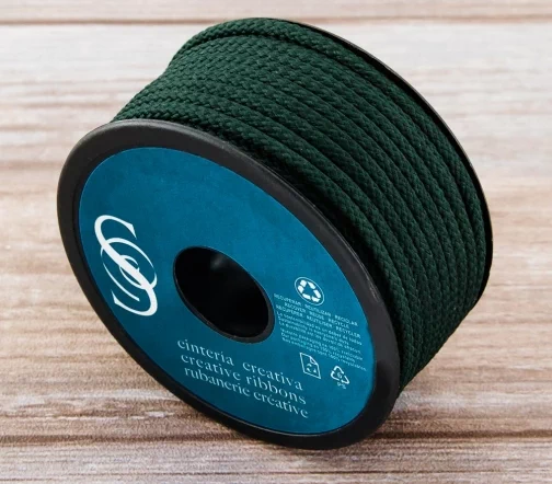 Шнур плетеный SAFISA, 4 мм, цвет темно-зеленый, 25281-4-43