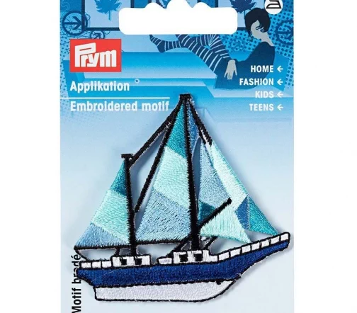 926659 Термоаппликация "Парусное судно" 6х5,5 см, синий цв., Prym