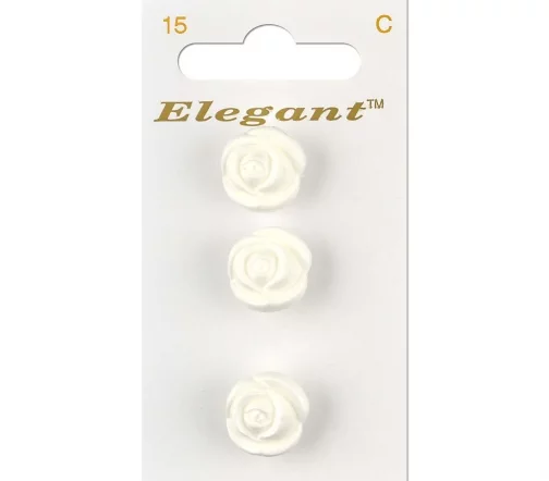 Пуговицы, Elegant, арт. 015 D, на ножке, 16 мм, пластик, 3 шт.