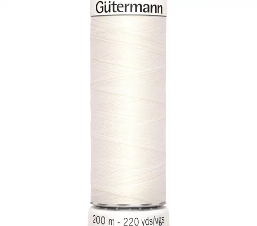 Нить Sew All для всех материалов, 200м, 100% п/э, цвет 111 айвори, Gutermann 748277