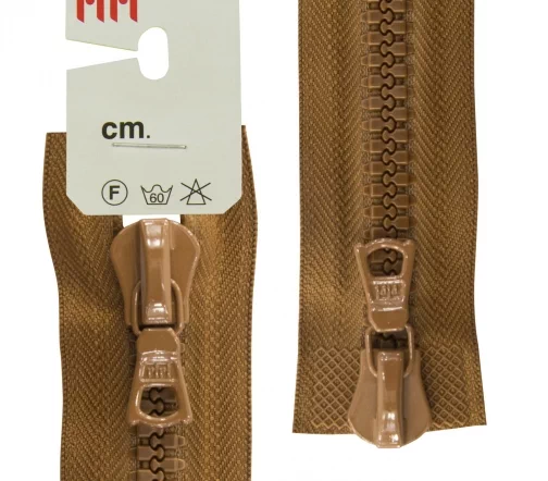 Молния Riri трактор разъёмная, 2 замка, 8мм, 70см, цвет 2209, светло-коричневый