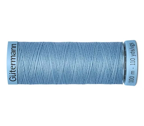 Нить Silk S303 для тонких швов, 100м, 100% шелк, цвет 143 серо-голубой, Gutermann 744590