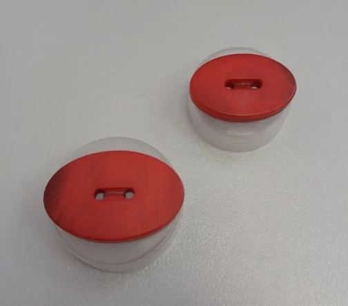 Пуговицы, Union Knopf, "Эллипс, с прорезью", матовые, 2 отв., пластик, цвет темно-красный, 40 мм