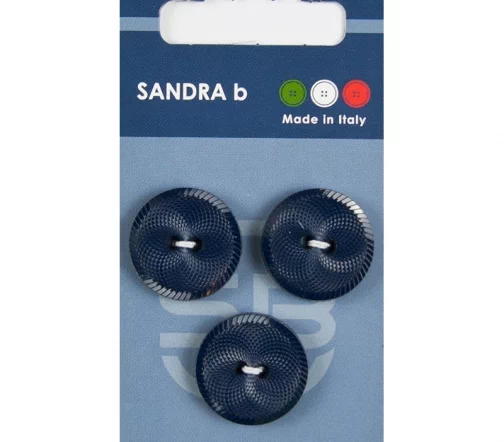 Пуговицы Sandra, 20,5 мм, 2 отв., пластик, 3 шт., темно-синий, CARD109