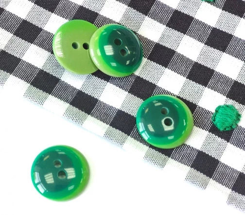Пуговицы, Union Knopf, "Радуга", 2 отв., пластик, цвет оттенки зеленого, 14 мм