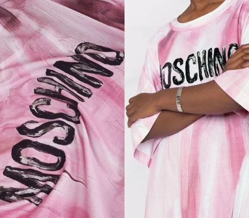 Трикотаж купон "Абстракция", цвет розово-сиреневый, 1032229к