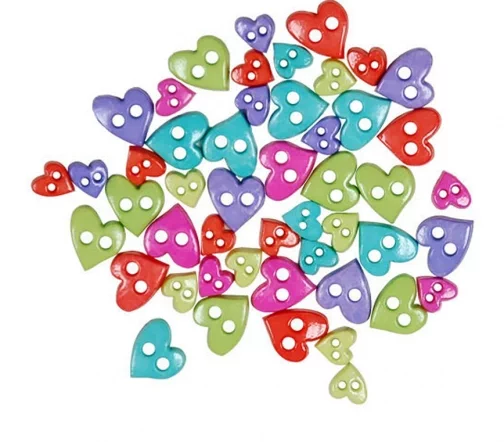 Пуговицы, Favorite Findings мини "Сердечки" 5-10 мм, 49 шт