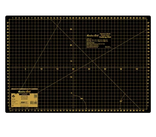 4092.HG Мат для раскройного ножа двусторонний, миди, 457мм x 304мм, цвет черный, Hemline