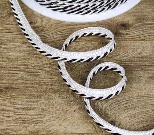 Кант декоративный PEGA, 8 мм, цвет бело-черный