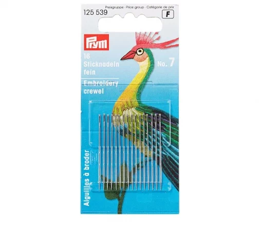 125539 Иглы вышивальные тонкие №7 0,70*38 мм, Prym