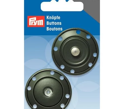 341835 Кнопка пришивная, латунь, цвет темно-зеленый, 35 мм, Prym