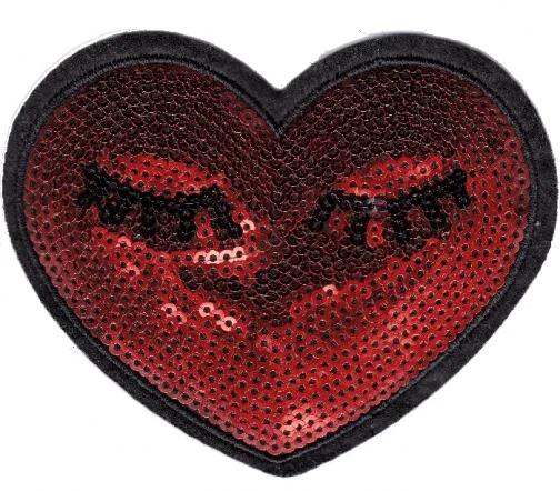 Термоаппликация "Сердце красное с пайетками", 10 х 8 см, арт. 565242