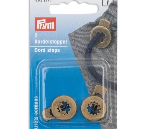 416671 Ограничители для шнура, 24*16мм, 1 отв., металл, цв. антик медь, 2шт., Prym