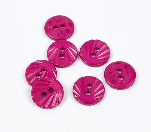 Пуговица DILL, 2 отв., пластик, цвет т.фуксия, 13 мм