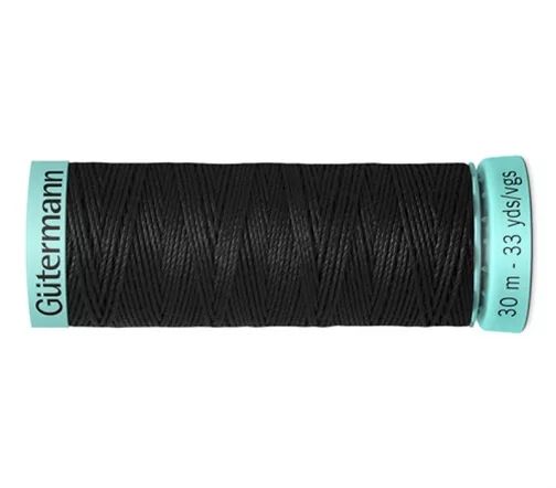 Нить Silk R 753 для фасонных швов, 30м, 100% шелк, цвет 000 черный, Gutermann 723878