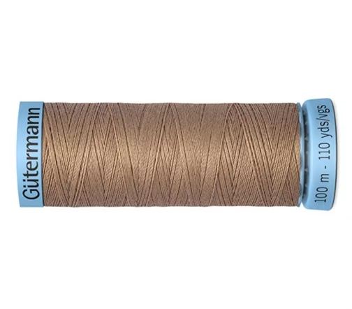 Нить Silk S303 для тонких швов, 100м, 100% шелк, цвет 139 бежево-розовый, Gutermann 744590