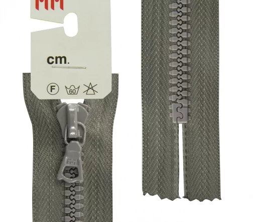 Молния Riri трактор неразъёмная, 1 замок, 6мм, 22см, цвет 2106, серый