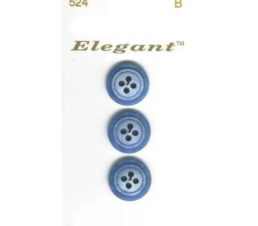 Пуговицы, Elegant, арт. 524 B, 4 отв., 16 мм, пластик, 3 шт.