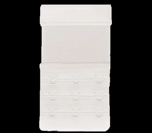 Удлинитель для бюстгальтера эластичный, 55 мм, 3 крючка, цвет 001 (белый)