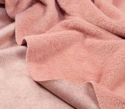 Дубленка искусственная, двусторонняя, цвет пудровый розовый, 1092213-1