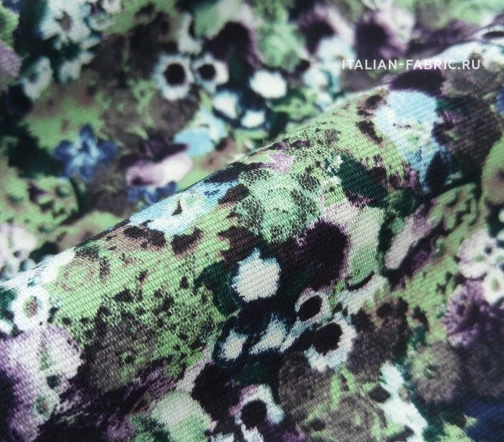 Репс "Цветочный карнавал", зеленый, 01967-2