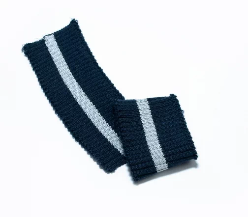 Манжеты трикотаж с полоской, цвет темно-синий/серый