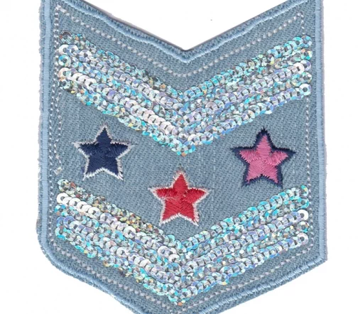 Термоаппликация Marbet "Нашивка джинс звезды/пайетки", 8,5 х 7 см, 565061