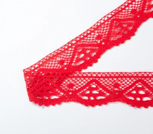 Мерсеризованное кружево IEMESA, ширина 39 мм, цвет красный