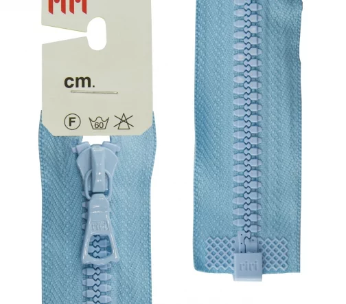 Молния Riri трактор разъёмная, 1 замок, 6мм, 40см, цвет 2614, ярко-голубой