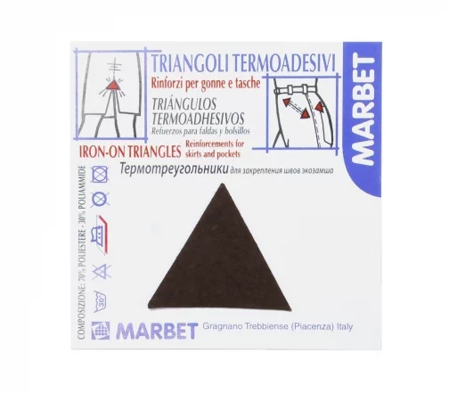 Термотреугольники Marbet для закрепления швов, экозамша, 3,5 см, 4 шт., коричневый