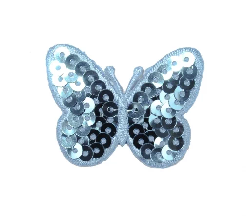 Термоаппликация Marbet "Бабочка с пайетками", 4,5 х 3,4 см, цвет голубой, 565536.028