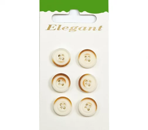 Пуговицы Disboton, 13 мм, 4 отв., пластик, 6 шт., белый, 11394-13-00HV1/6