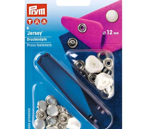 390117 Кнопки Джерси "Жемчужная шапка", латунь, цвет белый, 12 мм, 6 шт, Prym