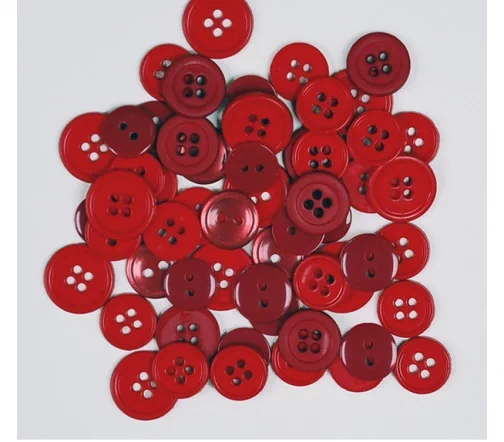 Пуговицы, Favorite Findings "Красный" 12-15 мм, 130 шт