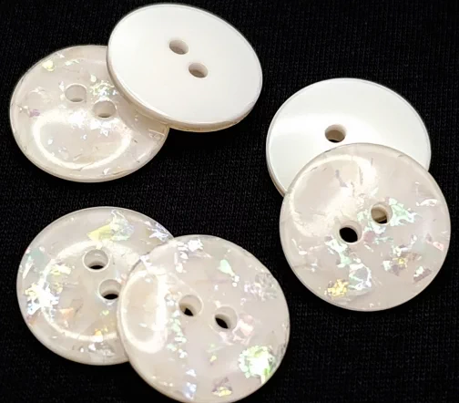 Пуговица DILL "Перламутровая", 2 отв., пластик, цвет белый, 19 мм