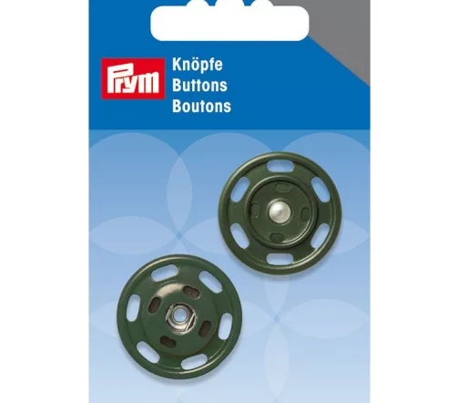 341834 Кнопка пришивная, латунь, цвет темно-зеленый, 25 мм, Prym