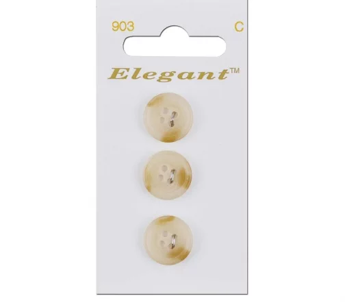 Пуговицы Elegant, арт. 903 С, 4 отв., 16 мм, пластик, 3 шт., бежевый