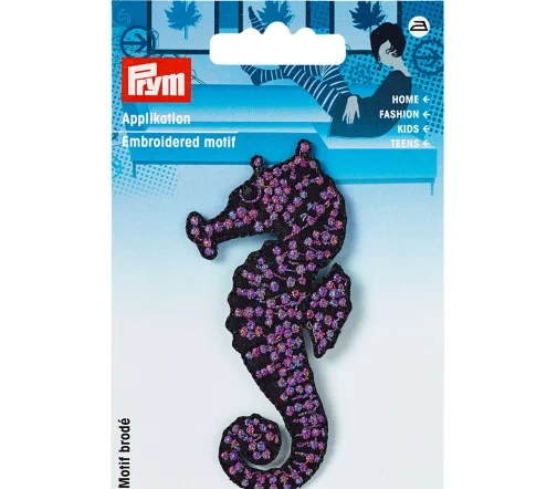 926613 Термоаппликация "Морской конёк" 4х8,5 см, фиолетовый/черный цв., Prym