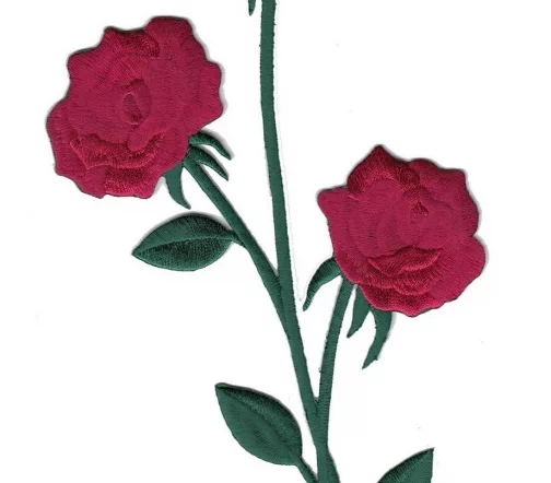 Термоаппликация "Розы на стеблях", 27 х 12 см, цвет красный, 569765