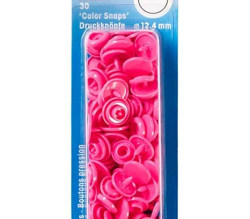 393147 Кнопки Color Snaps, пластик, круг 12,4мм, цв. розовый, 30шт, Prym