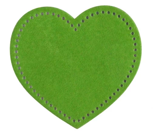 Термоаппликация HKM "Сердце из замши светло-зеленое", 6,4 х 6,0 см, 43157