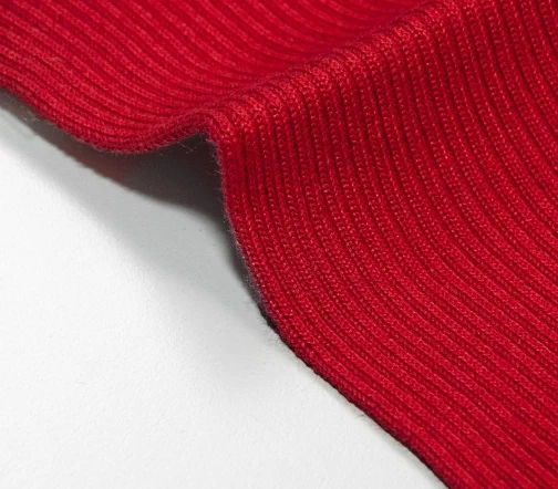 Трикотаж резинка, хлопковый, цвет красный, ALP01-11