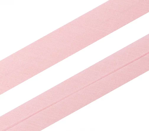 Косая бейка SAFISA, 20мм, хлопок, цвет 052, бледно-розовый