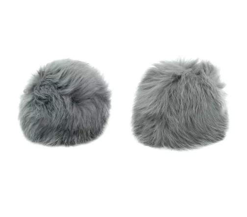 Помпон из нат. меха (кролик), d-8см, 2шт/упак (I серый), арт. 7723348-I