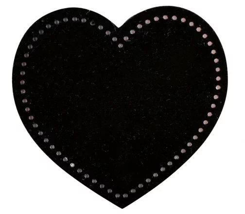 Термоаппликация HKM "Сердце из замши черное", 6,4 х 6,0 см, 43159