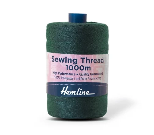 Нить универсальная 40/2, 1000м, 100% п/э, цвет 350 хвойный, Hemline N4124