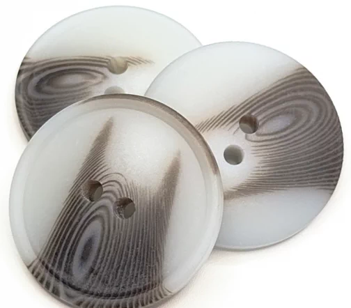 Пуговица DILL, 2 отв., пластик, цвет голубой/коричневый, 30 мм