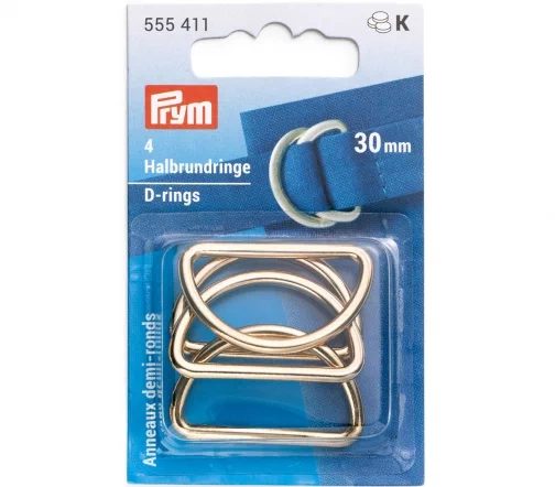 555411 Полукольца, 30 мм, цвет светлое золото, 4 шт., Prym