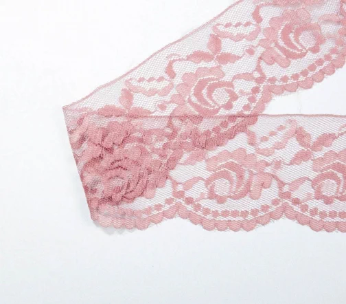 Кружево LAKIDAIN, ширина 75 мм, цвет пыльно-розовый